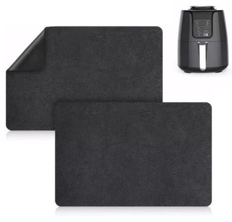 Lot de 2 tapis résistants à la chaleur pour friteuse à air chaud, comptoir de cuisine en feutre, tapis en feutre pour micro-ondes, comptoir de cuisine, machines à café antidérapant, 44 × 30 cm