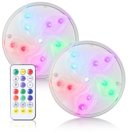 MiOYOOW 2 LED Boots Leuchten, Wasserdichte Marine Innenbeleuchtung, Deck Innenbeleuchtung mit Magnetfuß zum Angeln, Segelboot, Kajak. (16 Farben, 4 Modi, Batteriebetrieben)