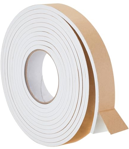 BENECREAT 5 m Selbstklebender Schaumstoffstreifen, 30 mm (B) X 6 mm (T) Schaumstoff-Isolierband Selbstklebende Hochdichte Dichtungsdichtung Für Fenster, Türwagen, Turck, Klimaanlage, Weiß