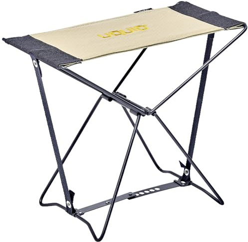 Uquip Taburete Boulder Plegable de Camping con 100 kg de Carga Compacto y Resistente de Acero y Poliéster Ideal para Camping, Senderismo y Ciclismo