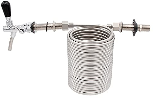 Kit De Conversión Jockey Box, Bobina De 50' + Grifo De Control De Flujo Ajustable Único + Acoplador De Paso, Caja De Cerveza De Barril Homebrew