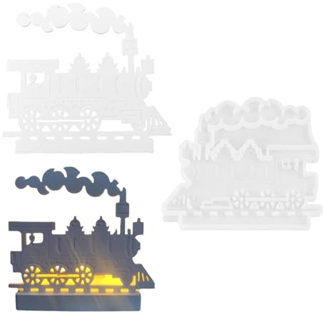 Moule en silicone en forme de train, moules à gâteaux en forme de train pour la cuisson,Moule de gypse de train à vapeur - Moule en Silicone pour insertion de chandelier, bougeoir enfichable, moule en