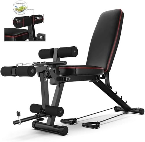 Klappbarer Hantelhocker, Beinstrecker und Beinbeuger, verstellbare, klappbare Hantelbank, Gewichtheberbank, Sit-Up-Bank, Fitnessstudio für das Heimtraining, maximale Belastung 200 kg