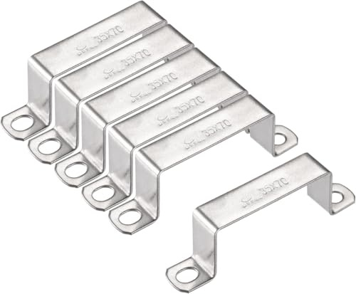 TOP-VIGOR U-förmige Verbindungsstück-Halterung, 33 x 70 mm, 304 Edelstahl, für geschlossene Türen, Strebenk und Befestigungsrohr, Draht, 6 Stück