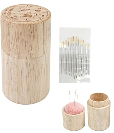 Nadelkissen für Nadeln, Nadelhalter, Nähwerkzeug für Nähnadeln, Box und Abdeckung für Nadeln aus Holz, Bastelnadelkissen