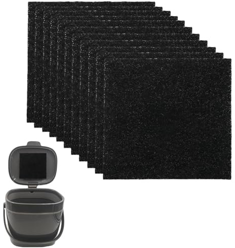 Diyxisk Filtri Carbone Attivo10 Pezzi Bidoni del Compostaggio 11.5 * 10.5cm Filtri a Carbone Attivo per Cucina, a Carboni Attivi per Secchio di Compost Universali Dimensione