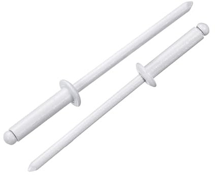sourcing map Blindnieten aus Aluminium, 50 Stück, 0,3 x 1,27 cm, offenes Ende, Blindnieten für Heimwerker, Blech, Autoreparaturen, Möbel, Boot und Kanalarbeiten (weiß)