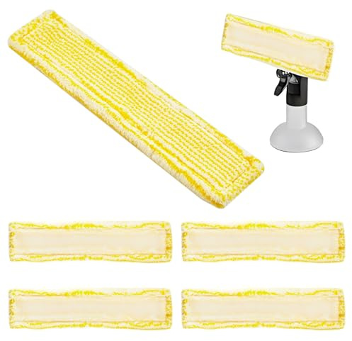 5 Stück Ersatzpads für Kärcher Fenstersauger Zubehör, Gelber Ersatzmikrofaser Wischmopppad für kärcher Fenstersauger ersatzteile, Mikrofaser-Wischbezüg für Karcher WV2 WV5 Plus Premium