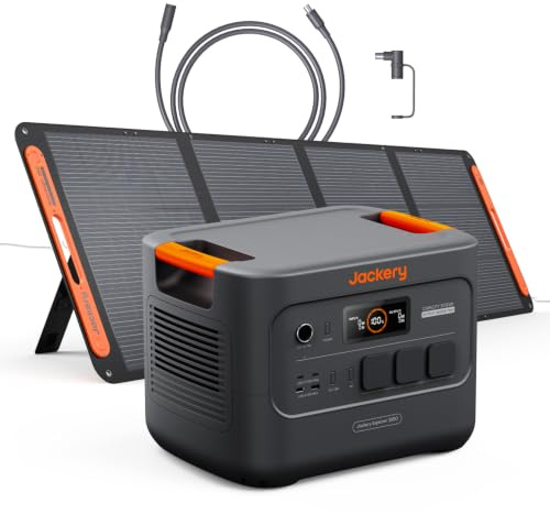 Jackery Explorer 3000v2 Générateur Solaire Portable avec 200W Panneau Solaire et Câble d'Extension 5 Mètres, 3072Wh/3600W (Max 7200W) LiFePO4 Batterie, pour Électricité de Secours, Camping-car