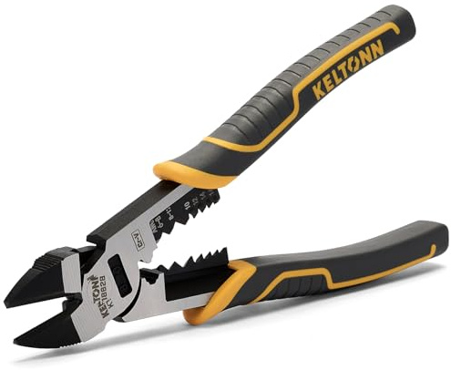 Fancytool Multi-Function Diagonal Pliers, 8-inch 4-in-1 Cr-V Steel Heavy Duty Side-Cutting Pliers with Cutting, Stripping, Crimping, and Gripping for Electricians and Homes