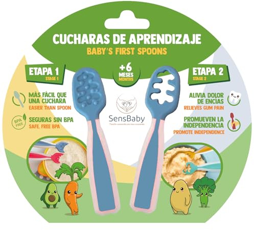 Cucchiaio per bambini 1° età – Cucchiaio in silicone morbido ed ergonomico – Aiuto all'apprendimento alimentare – Allevia le gengive e favorisce l'autonomia – Cucchiaio diversificazione del bambino