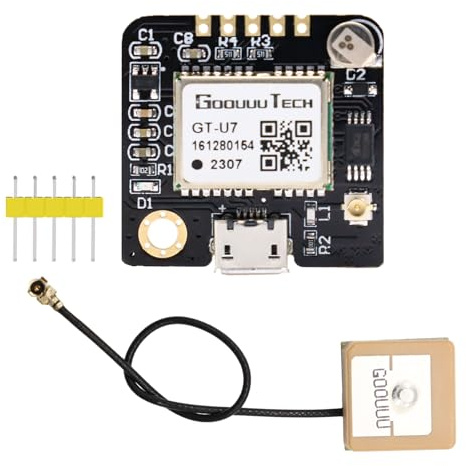 Modulo GPS GT-U7, modulo ricevitore GT-U7, alta sensibilità con antenna IPEX, modulo GPS da 3,6 V-5 V, compatibile con microcontrollori satellitari NEO-6M per Arduino EEPROM