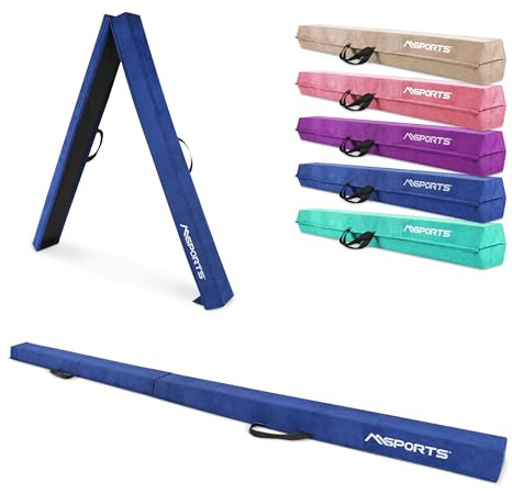 MSPORTS Schwebebalken Premium faltbar 15 × 6 cm – 240 / 270 / 300 cm Balance-Beam aus EVA, Klappbar & Rutschfest – Gymnastik- & Turnbalken für Kinder & Erwachsene – 5 Farben