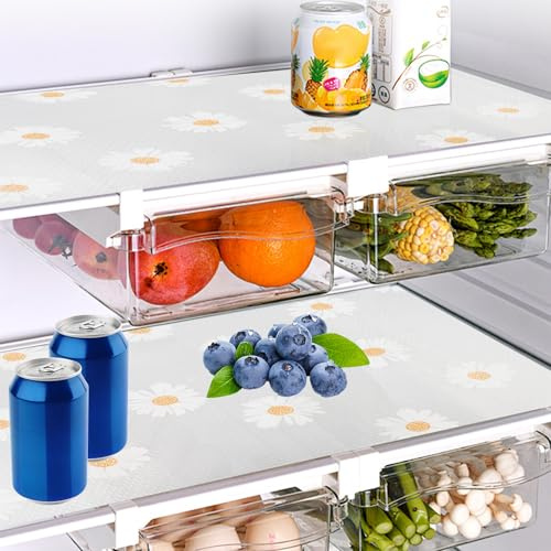 8 Pezzi Tappetino per Frigorifero 29×45cm Tappetini Frigorifero Antibatterici, Tappetino Refrigerator Antimuffa, Antiscivolo, Lavabile, Refrigerator Mat in EVA per Frigoriferi, Armadi