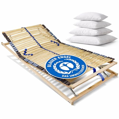 BeCo Lattenrost Blue Royal KF / 90 x200 cm / 42 Leisten/Blauer Engel/komplett montiert/Kopf- & Fußteil verstellbar