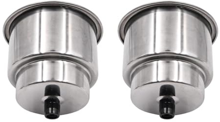FONGKNOX Set di 2 portabicchieri in acciaio inox per barche, camper, roulotte