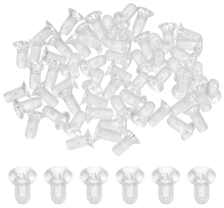 QUARKZMAN 60Pz M4x8mm Viti Testa Svasata Phillips in Plastica Trasparente | Viti Phillips, Isolante, in Plastica Pc, Acrilico, per Accessori Macchine, Elettronica
