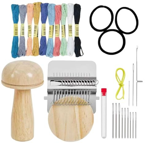 Doqeou Pilz Stopf Set, Pilz Strick Patch Set, Tragbarer Multifunktionaler Schnell Patch Maker Aus Holz, Für DIY Handnähen, Basteln, Socken, Kleidung