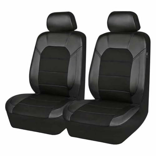 WUCHENGHH 2Pezzi Coprisedili Auto Anteriori per Nissan Juke 2014 2015 2016 2017 2018 2019, in Pelle PU Coprisedile Protezione Sedili Impermeabile Copri Sedile Interni,A/Black