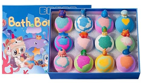 Badebälle mit Überraschungsspielzeug im Inneren 12 Stück Sanft Erfrischend | Badeball-Geschenke für Kinder, , für , Mädchen, Sohn, Tochter, Teenager