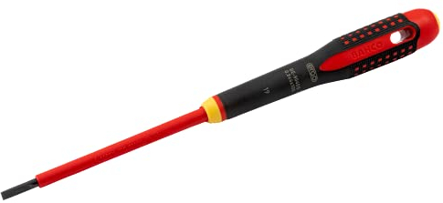 Bahco BE-8040S Alloy Steel 1000V Slotted Screwdriver, 100mm Blade, 0.8mm x 4mm Tip