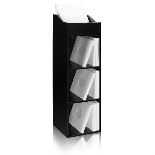 Zomo VS-Box 100/4 Vinyl Aufbewahrungsbox - 370 x 335 x 1270 mm - Schwarz - MDF Holz - Regal für Schallplatten 400 bis 480 LPs
