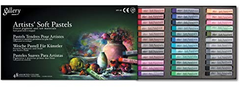 Gallery - Juego de tizas pastel suaves, grosor de 1 cm, largo de 6,5 cm, 48 unidades, colores variados
