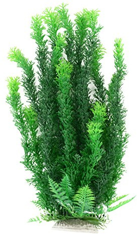 Mayitr 47cm Grün Gelb künstliche Aquarium Deko Pflanzen Wasserpflanzen Aqua Bouquet Plant