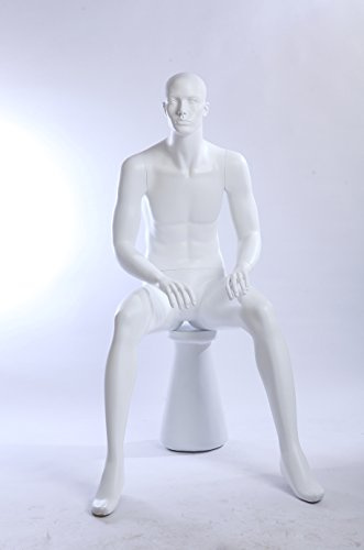 Euroton NEU QT10-6 weiß abstrakte sitzende Schaufensterpuppe Mannequin Figur männlich matt