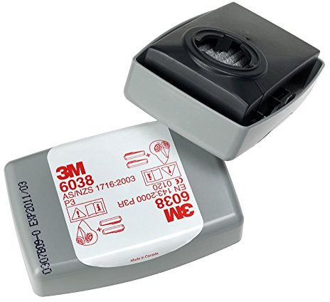 3 m 6038 filtre à particules pour solide, liquide, particules et HF, Encapsulée, Type P3R (lot de 10), Certifié EN sécurité