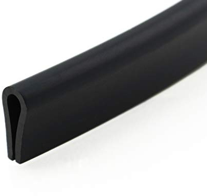 SMI-Fassungsprofil V5 für 5,5mm aus EPDM Vollgummi Schwarz widerstandsfähiger Kantenschutz für Scheiben, Fenster, Blech U-Profil, U-Gummiprofil, U-Form (3 m)