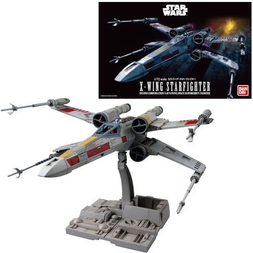 Revell (Bandai original 01200 Star Wars X-Wing Starfighter (Luke Skywalker) 1:72 Scale Unbuilt/Pre-coloured/Clip-Together (Non-Glue) Plastic Model Kit with Display Base