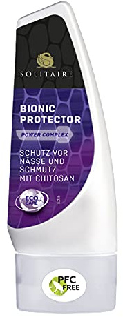 SOLITAIRE Bionic Protector Universal-Imprägnierer 100 ml Leder & Textilien | schützt Schuhe, Taschen und Kleidung vor Nässe und Schmutz, mit integriertem Schuhschwamm PFC-frei, Hergestellt in Österreich