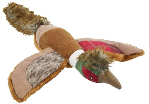 Rosewood Joules Pipig mjuk plyschfasan, interaktiv träning hundleksak, 46 x 36 cm