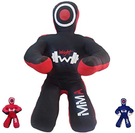 Mannequin de lutte brésilienne pour lutte, soumission, arts martiaux mixtes, entraînement MMA, punching, lancement et karaté (vide) (toile noire, 177,8 cm)