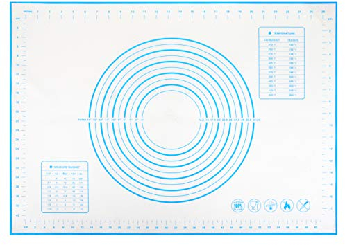 Gwhole Tappetino da forno in silicone antiaderente (70 x 50 cm blu)
