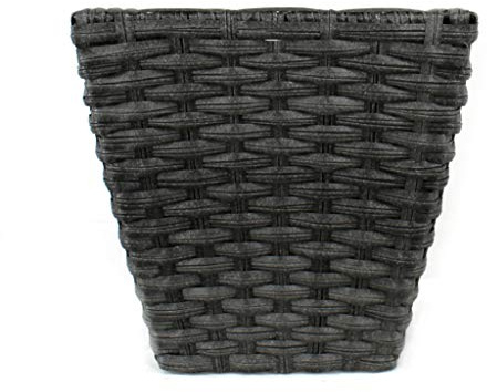 DARO DEKO Rattan Blumentopf eckig L - 40 x 38cm - 1 Stück anthrazit