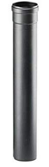 Tubo scarico fumi Lineare mm 500 NERO Diametro 80 mm (confezione 2 pezzi) pellet canna fumaria cucina barbecue