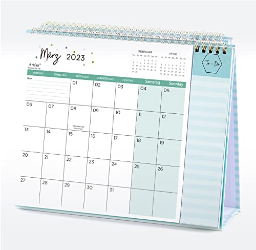 Tischkalender 2026 - Kalender 2026, 12 Monatskalender von Januar 2026 bis Dezember 2026 mit 53 To-Do-Memo-Seiten Pocket Large Typografie Home Office Schule 26,5 x 21,5 x 8,5 cm