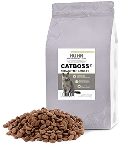 CATBOSS Trockenfutter für sterilisierte Katzen | getreidefreie Rezeptur | Verschiedene Sorten (Huhn mit Thunfisch & Lachs, 1,5 kg)