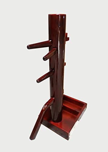 Wing Chun Wooden Dummy Base Open (Red Wine)
