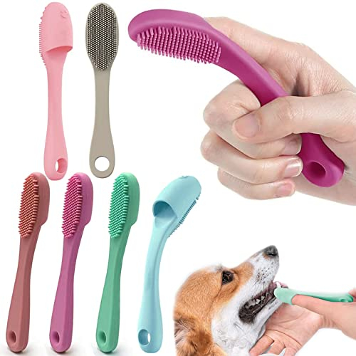Hundezahnbürste - Zahnbürste Hund - Hundezahnbürste Fingerling - Hundezahnbürste für Kleine Hunde - Hunde Zahnpflege Zahnstein Hund - bei Mundgeruch Hund -Zahnreinigung Hund(6 Stück)