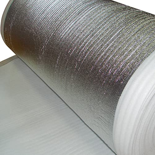 HARICSET Foglio di Alluminio Isolamento Anticalpestio Sottopavimento per Laminato Spessore 2 mm di Isolamento Acustico da Calpestio Isolamento del Pavimento per Parquet Laminato(Size:1 * 35m)