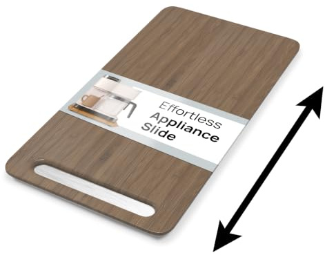 Ibyx Elegant Sliding Tray for Your Coffee Maker & Heavy Kitchen Appliances - Sturdy, Slides Easily from Under The Cabinet (Brown, 7.5”W x 14.5”D)