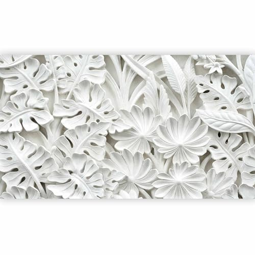 murando - Carta da Parati Moderna per Camera da Letto, Floreale, 500x280 cm | Fotomurali in TNT, Decorazione da Muro XXL, Carte da Parati Moderne, Natura, Bianco, Produzione Europea