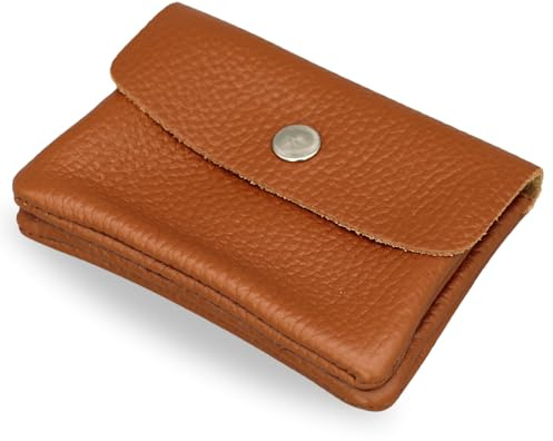 Brise Art Mini Damen Geldbörse Echtleder Handgemacht Klein Portemonnaie | Damen Geldbeutel, verschließbar mit Druckknopf & Zipper, Echtes Leder, 2 Fächer, Stylisch, Made in Italy