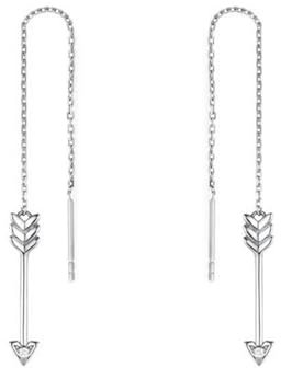 KnSam Echter Schmuck Durchzieher Weißgold 9 Karat, Pfeil Ohrringe Damen mit Moissanit Au750 Gold Ohrringe Jugendstil Echter Schmuck