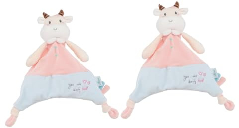BESTonZON 2 Pz consolatore di vitello bambolina da bagno adorabile coperta da coccole giocattoli asciugamani panno per il ruttino del bambino giocattolo placante a forma di bovino calmante