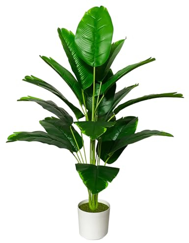 AIVORIUY Artificial Areca Palm Plant Fake Tropical Tree Perfect Faux Plants in Pot for Indoor Outdoor House Home Office Wedding Garden Modern Decoration Housewarming Gift (80cm Green Banana)