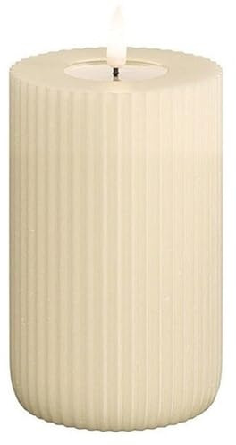 Deluxe Homeart Real Flame Shape Candle Cream (ØxH) 8 x 12,5 cm